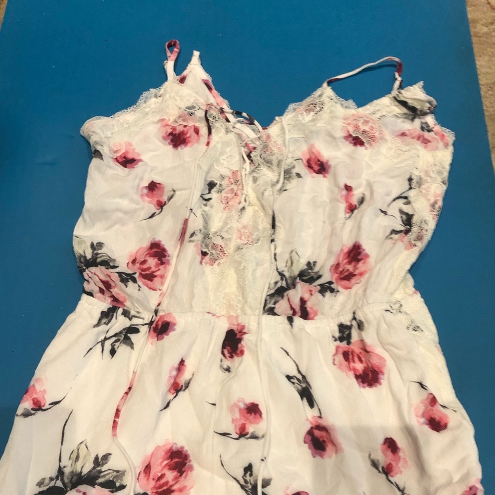 Kendall and kylie lace floral trendy white romper